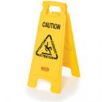 View: 6112 Floor Sign with Multi-Lingual "Caution" Imprint, 2-Sided 